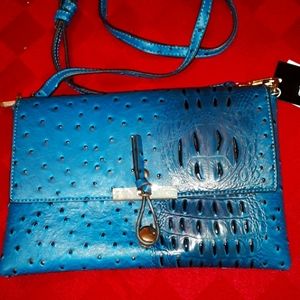 LeMiel blue green crossbody/wristlet bag N/W/T